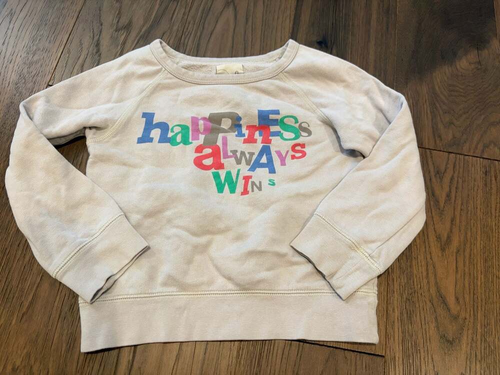 Peek Happiness Always Wins Graphic Sweatshirt Size S (4-5)